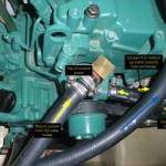 #2 Top of coolant pump (input)