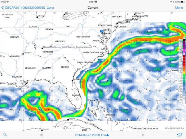 Weathertrack showing ocean currents