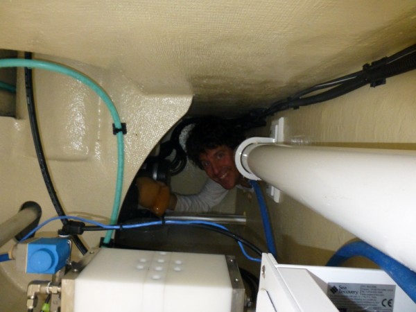 Cleaning water maker locker
